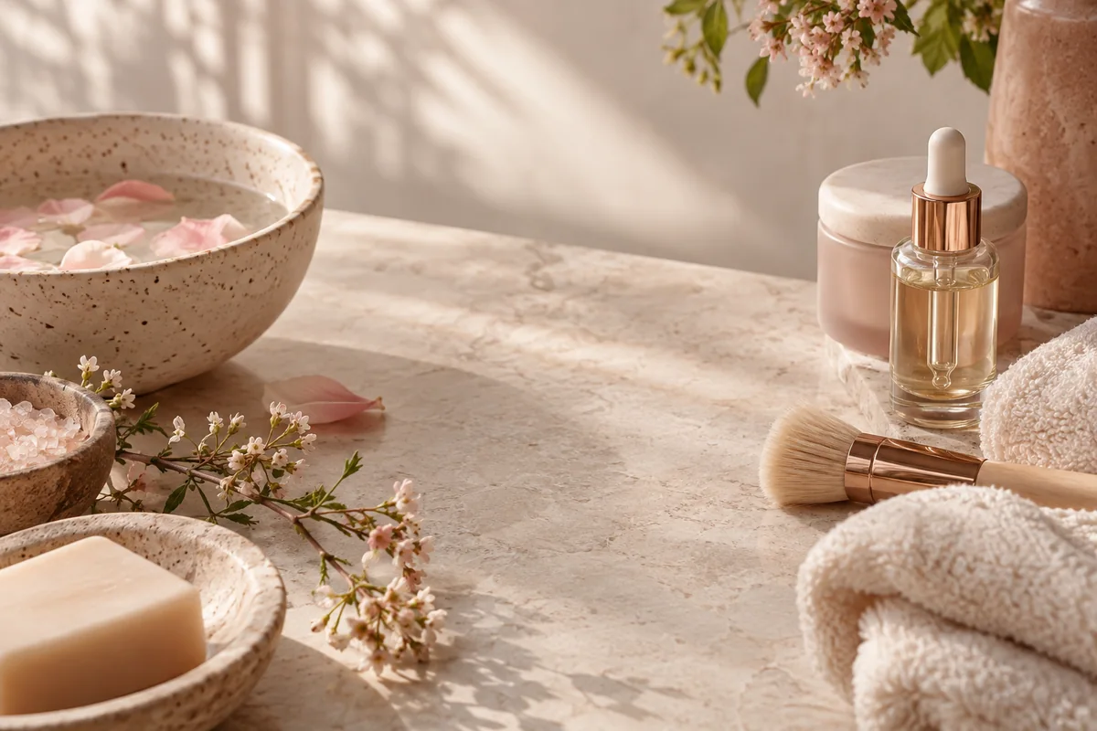 Ambiance douce pour un soin du visage